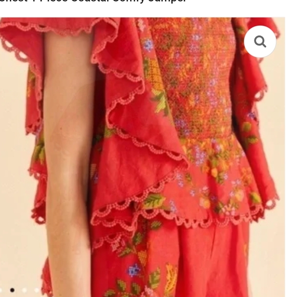 Farm Rio Red Floral Romper - Picture 2 of 5